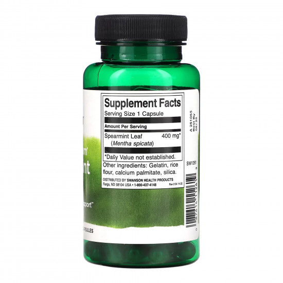 Swanson Full Spectrum Spearmint Leaf 400mg - 60 caps 2023-10-4065
