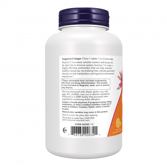 Now Foods C-500 Chew Orange - 100 tabs 2022-10-0009