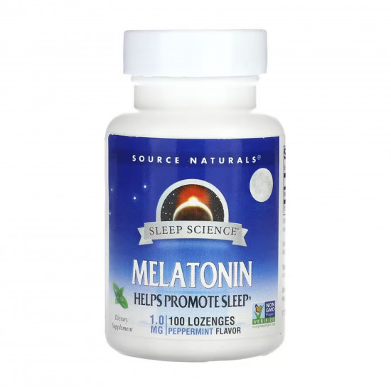 Source Naturals Sleep Science® Melatonin 1mg Peppermint - 100 lozenges 2023-10-4336