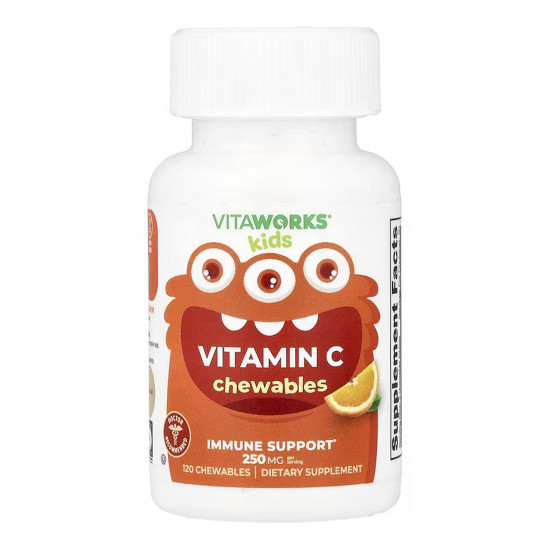 Lifeable VitaWorks Vitamin C Kids - 120 chewables Orange (До 11.26) 2024-11-0269