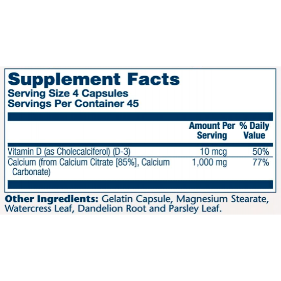 Solaray Calcium w/ D3 Citrate 1000mg - 90 caps (Пошкоджена банка) 2024-11-0323