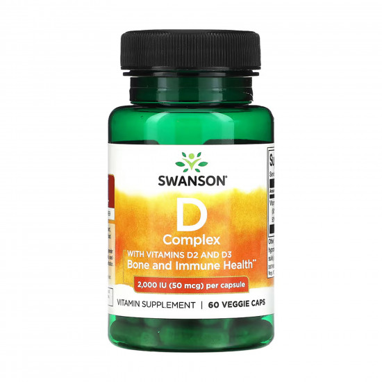 Swanson D Complex D2 abd D3 2000iu(50mcg) - 60caps (До 12.25) 2023-10-5670 Swanson D Complex D2 abd D3 2000iu(50mcg) - 60caps (До 12.25) 2023-10-5670