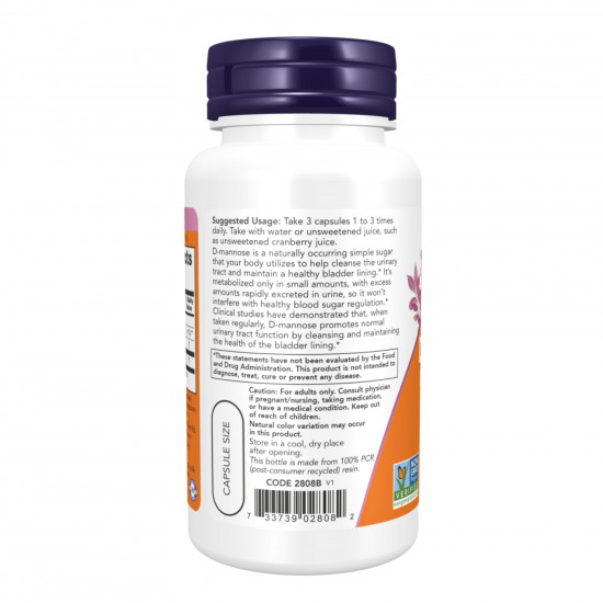 Now Foods D-Mannose Urinary Support 500mg - 60 vcaps 2023-10-2508
