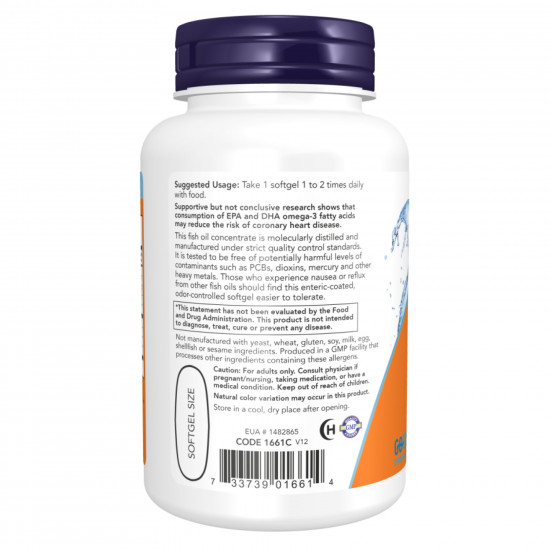 Now Foods Ultra Omega-3 Fish Oil - 180 Softgels 2022-10-2435