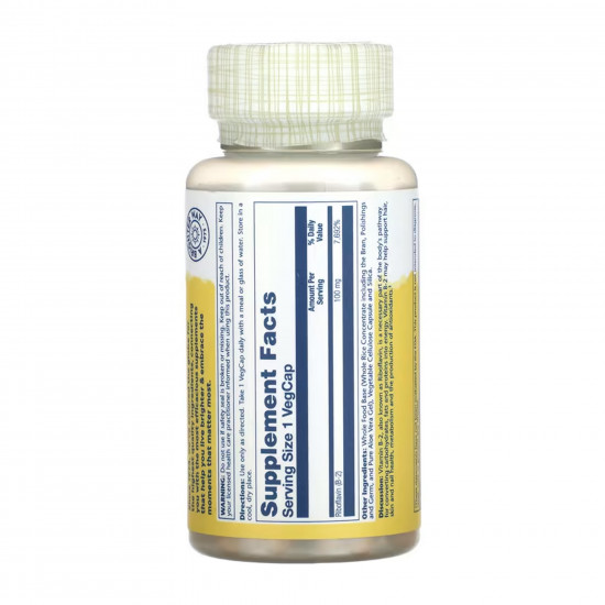 Solaray Vitamin B-2 100mg - 100 vcaps 2023-10-6422