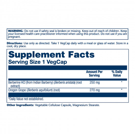 Solaray Berberine with Oregon Grape - 60 vcaps 2023-10-2408