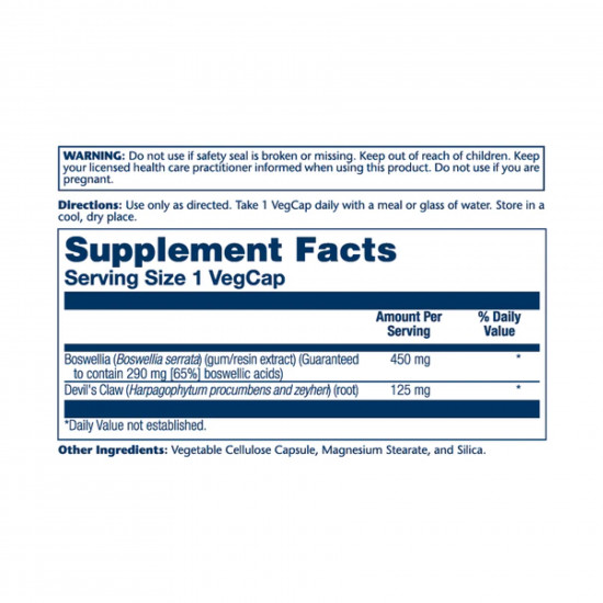 Solaray Boswellia Resin Extract 450mg - 60 vcaps 2023-10-2145