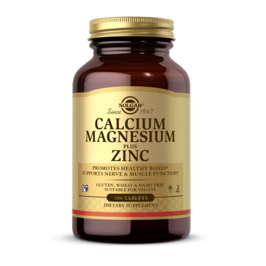 Solgar Calcium Magnesium Plus Zinc - 100 tabs 2023-10-3695 Solgar Calcium Magnesium Plus Zinc - 100 tabs 2023-10-3695