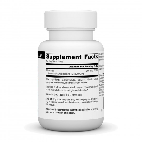 Source Naturals Chromium Picolinate 200 mcg Yeast Free - 60 tabs (Пошкоджена етикетка) 2024-11-0176