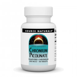 Chromium Picolinate 200 mcg Yeast Free - 60 tabs (Пошкоджена етикетка)