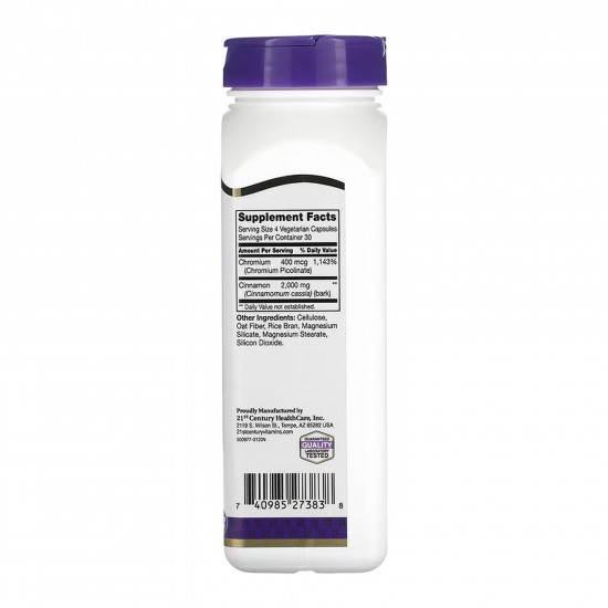 21st Century Cinnamon Plus Chromium - 120 vcaps 2023-10-7088