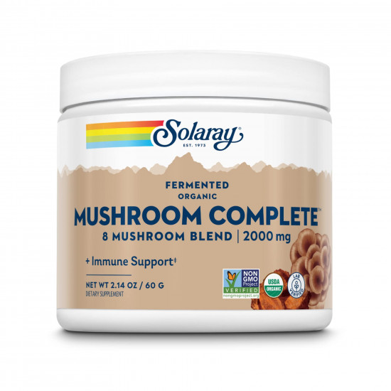 Solaray Organic Fermented Mushroom Complete 2000mg - 60g (Пошкоджена етикетка) 2024-11-0328