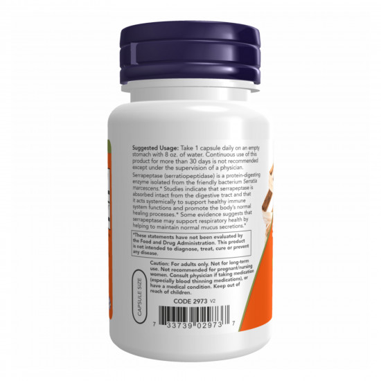 Now Foods Serrapeptase 60,000 Units - 60 vcaps 2022-10-1706