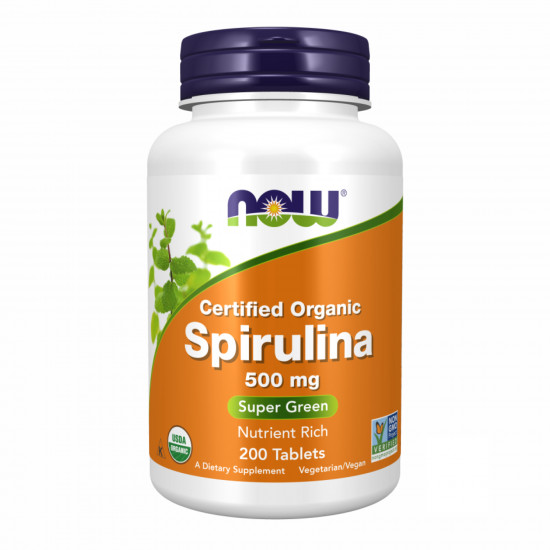 Now Foods Spirulina 500 mg - 200 tabs (Пошкоджена банка) 2024-11-0227