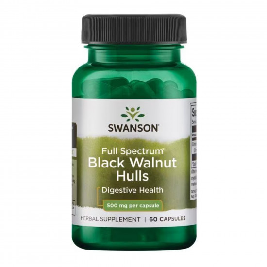 Swanson Black Walnut Hulls 500mg - 60caps 100-74-4582106-20