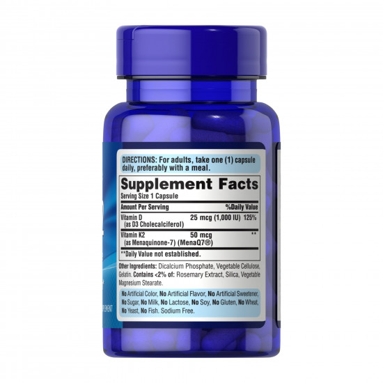 Puritans Pride Vitamin D3 & K2 - 60 caps 2023-10-4591