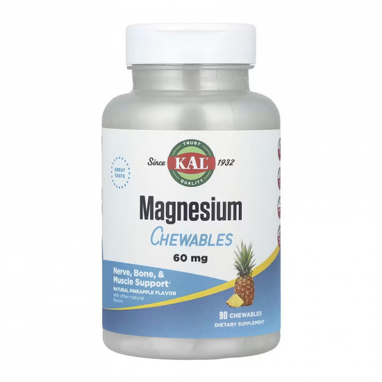 KAL Magnesium Chewables 60mg - 90 chewables 2023-10-6995