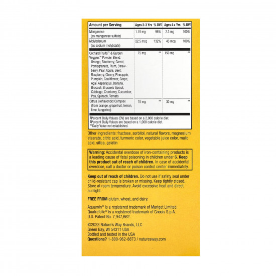 Nature's Way Kids Chewable Multivitamin - 120 tabs Orange and Berry 2022-10-0601