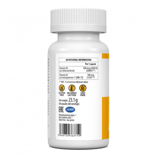 VPLab Vitamin D3 4000IU + K2 60 vcaps 2024-11-0169
