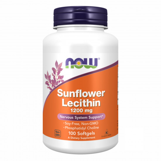 Now Foods Sunflower Lecithin 1200 mg - 100 sgels (Пошкоджена банка) 2023-10-3474