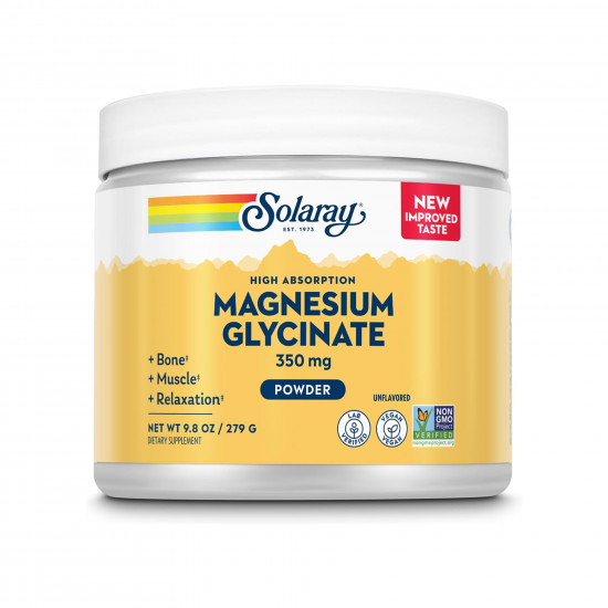 Solaray Magnesium Glycinate Powder - 179g Unflavored 2023-10-4693