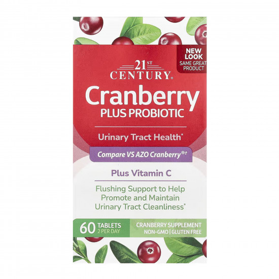 21st Century Cranberry + Probiotic - 60 tabs (Повреждена банка) 2024-11-0403