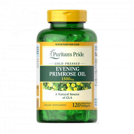 Puritans Pride Evening Primrose Oil 1300 mg with GLA - 120 softgels 2023-10-4593
