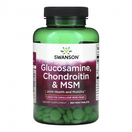 Swanson Glucosamine, Chondroitin & Msm Mini Tabs - 360 tabs (До 09.26) 2023-10-7865