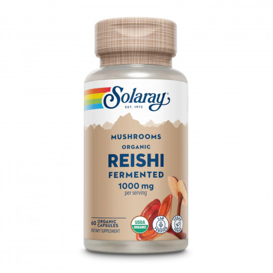 Solaray Org Grown Fermented Reishi 1000mg - 60 caps 2023-10-2147
