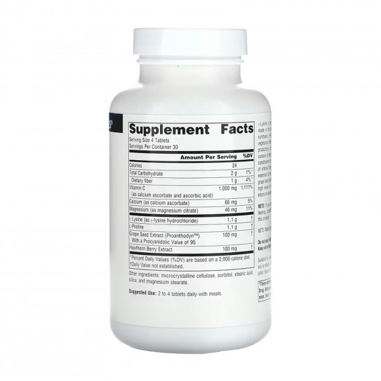 Source Naturals Proline & Lysine 550 mg - 120 tabs 2023-10-6140