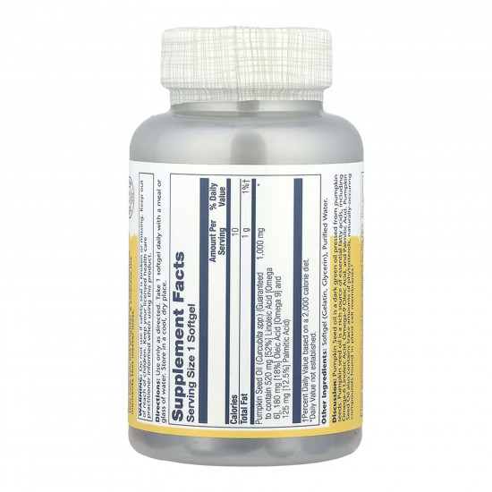 Solaray Pumpkin Seed Oil 1000mg - 90 softgels 2023-10-6763