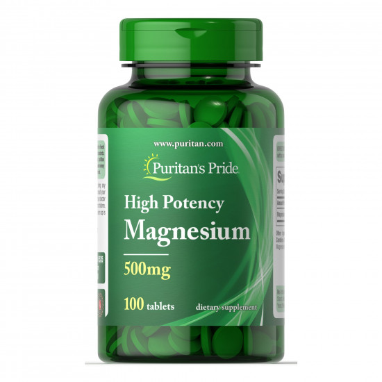 Puritans Pride Magnesium 500 mg - 100 tablets 100-40-2469266-20
