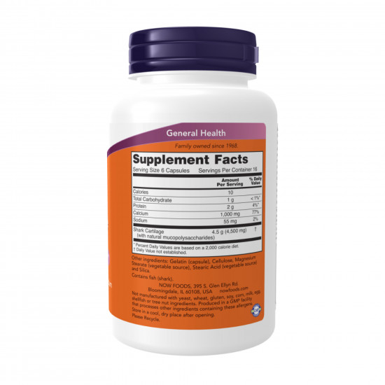 Now Foods Shark Cartilage 750mg - 300 caps 2023-10-5247