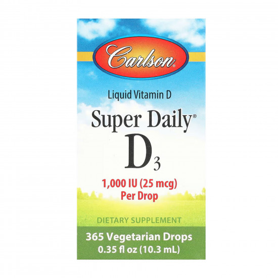 Carlson Laboratories Super Daily D3 1000IU - 10.3 mL 2023-10-5151 Carlson Laboratories Super Daily D3 1000IU - 10.3 mL 2023-10-5151
