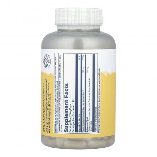 Solaray Vitamin C & Bioflavonoids 1:1 500mg - 250 vcaps 2023-10-7412