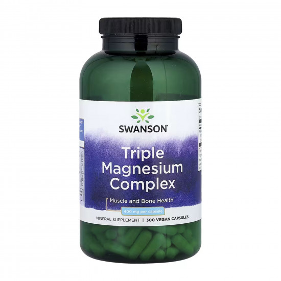 Swanson Triple Magnesium Complex 400mg - 300caps 100-89-7242277-20 Swanson Triple Magnesium Complex 400mg - 300caps 100-89-7242277-20