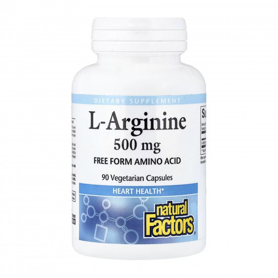 Natural Factors Arginine 500mg - 90 vcaps 2023-10-7737