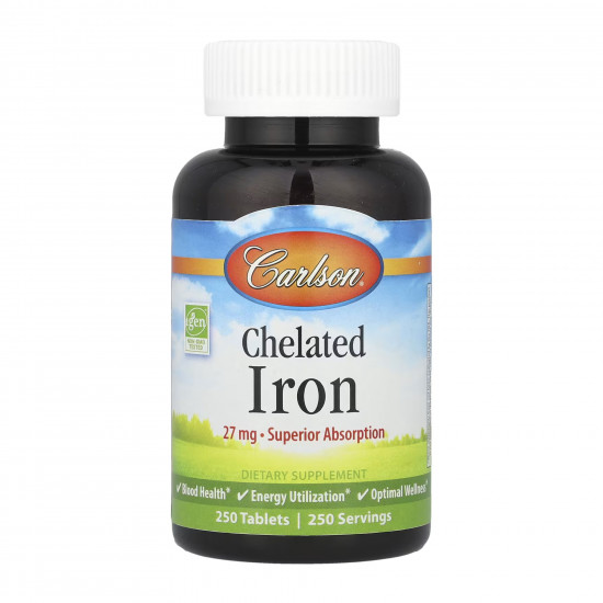 Carlson Laboratories Chelated Iron - 250 tabs 2023-10-4570 Carlson Laboratories Chelated Iron - 250 tabs 2023-10-4570