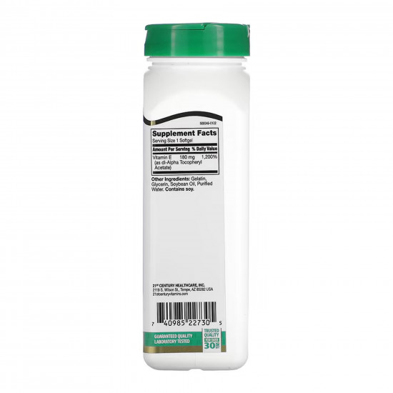 21st Century E 180 mg (400IU) - 250 softgels 2023-10-7091
