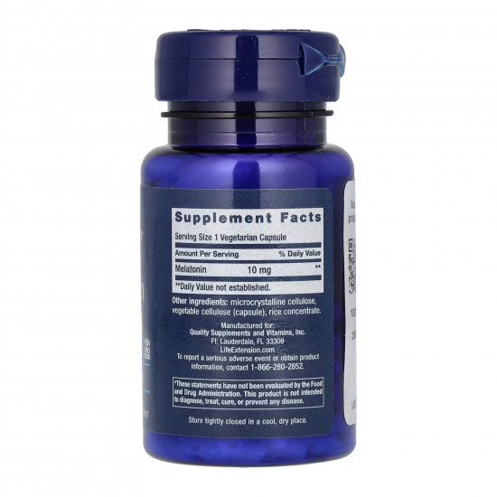 Life Extension Melatonin 10 mg - 60 veg caps 2023-10-3414