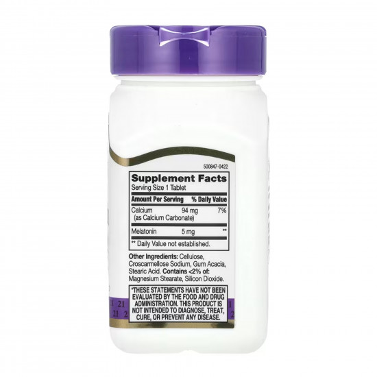 21st Century Melatonin 5 mg - 120 tabs 100-96-6179401-20