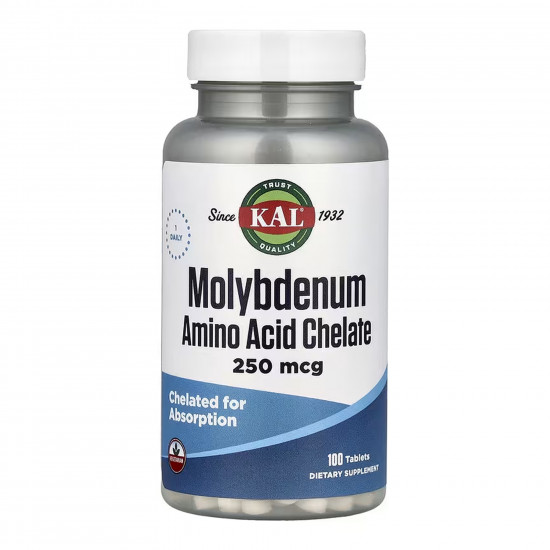 KAL Molybdenum Amino Acid Chelate 250 mcg - 100 tabs 2023-10-7003