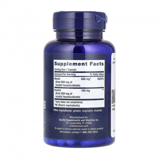 Life Extension No Flush Niacin 640 mg - 100 caps 2023-10-5197