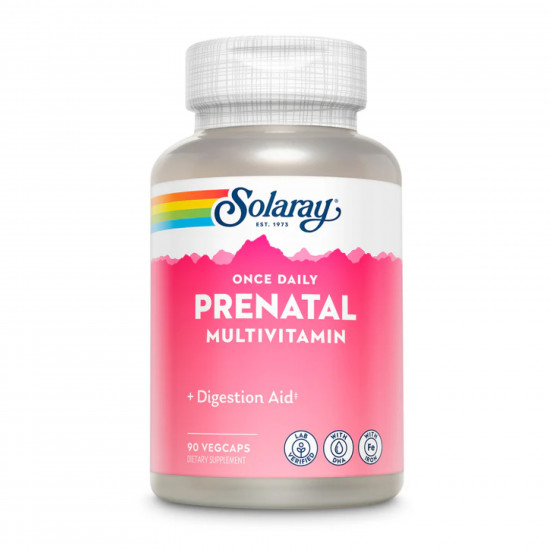 Solaray Once Daily Prenatal Multi-Vita - 90 vcaps (Пошкоджена банка) 2024-11-0404