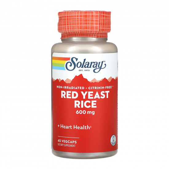 Solaray Red Yeast Rice 600mg - 45 vcaps 2023-10-6714