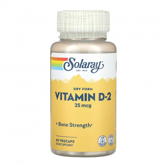 Solaray Vitamin D-2 25 mcg - 60 vcaps 2023-10-6764