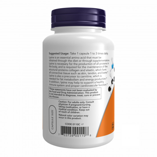 Now Foods Lysine 500mg - 100 vcaps 2022-09-1168