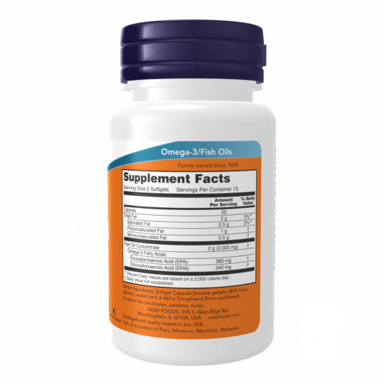Now Foods Omega-3 1000mg - 30 sgels (Пошкоджена банка) 2024-11-0284