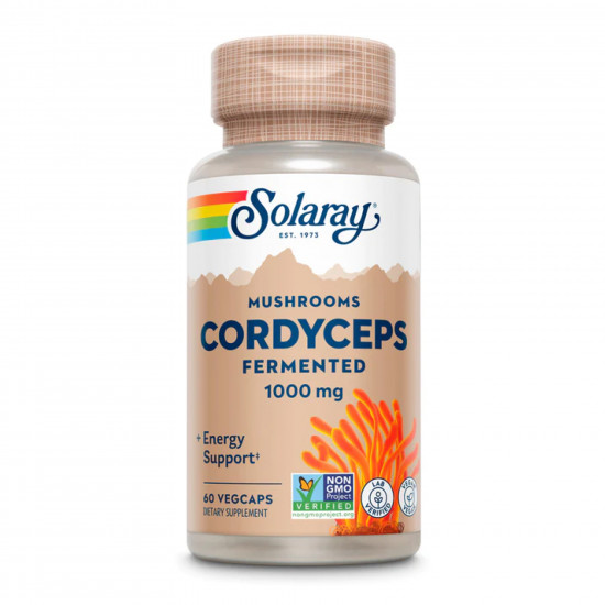 Solaray Org Grown Fermented Cordyceps 1000mg - 60 vcaps 2023-10-2149
