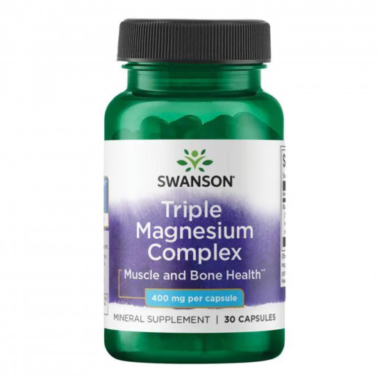 Swanson Triple Magnesium Complex 400mg - 30caps 100-99-6035872-20 Swanson Triple Magnesium Complex 400mg - 30caps 100-99-6035872-20